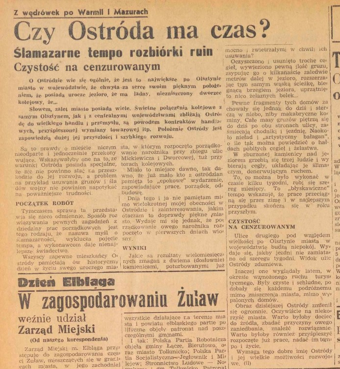 Życie Olsztyńskie ; 14 października 1947
